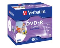 Verbatim - Scatola 10 DVD+R Jewel Case - stampabile - 43508 - 4,7GB