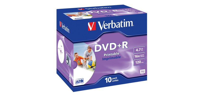 Verbatim - Scatola 10 DVD+R Jewel Case - stampabile - 43508 - 4,7GB