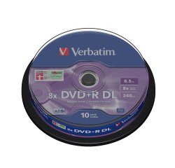 Verbatim - Scatola 10 DVD+R Dual Layer - serigrafato Spindle - 43666 - 8,5GB