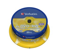 Verbatim - Scatola 25 DVD+RW - serigrafato Spindle - 43489 - 4,7GB
