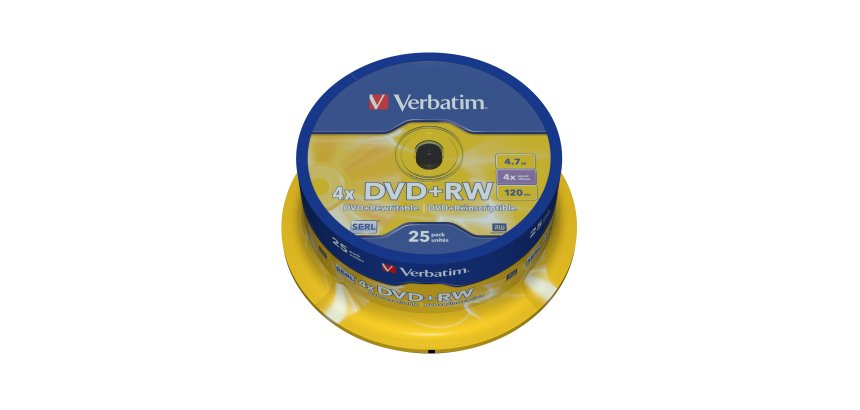 Verbatim - Scatola 25 DVD+RW - serigrafato Spindle - 43489 - 4,7GB