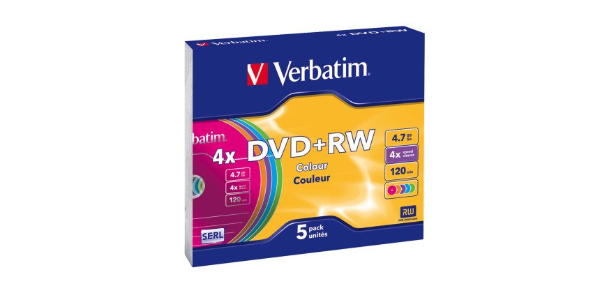 Verbatim - Scatola 5 DVD+RW - colore - 43297 - 4,7GB