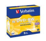 Verbatim - Scatola 5 DVD+RW - Jewel Case - serigrafato - 43229 - 4,7GB
