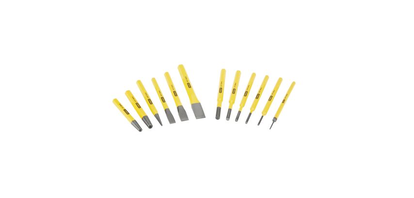 Outils de frappe (chasse-goupilles + burin à froid) jeu de 12 pièces