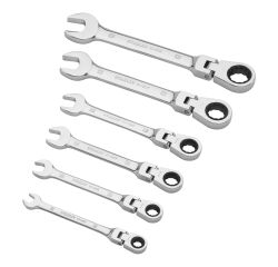 Clé mixte à cliquet à tête indexable - jeu de 6 pièces