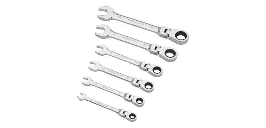 Clé mixte à cliquet à tête indexable - jeu de 6 pièces