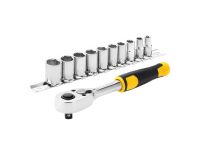 Cliquet 72 dents - 1l4po + 10 douilles - 11 pièces