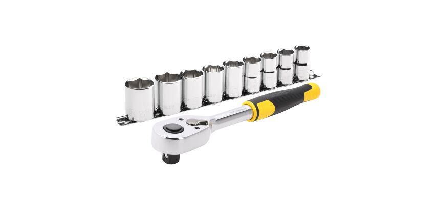 Cliquet 72 dents - 1l2po+ 9 douilles - 10 pièces