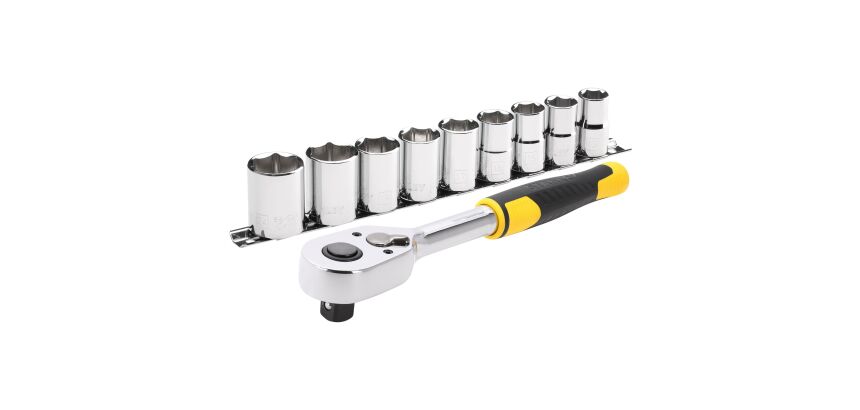 Cliquet 72 dents - 1l2po+ 9 douilles - 10 pièces