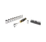 Cliquet 120 dents 1/4 STANLEY® FATMAX® + 10 douilles + 10 embouts + porte-embout - 22 pièces
