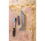 Cliquet 120 dents 1/4 STANLEY® FATMAX® + 10 douilles + 10 embouts + porte-embout - 22 pièces
