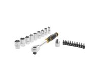 Cliquet 120 dents 1/2 STANLEY® FATMAX® + 9 douilles + 10 embouts + porte-embout - 21 pièces