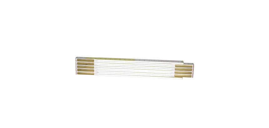 Mesure pliante 2 m x 17 mm bois blanc-jaune