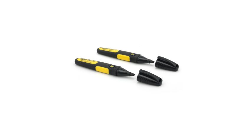 Marqueurs noirs pointe large biseautée - carte de 2 pièces - Fatmax