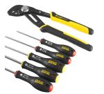 Pince multiprise verrouillage 250mm + tournevis d'électricien + Phillips - 6 pcs