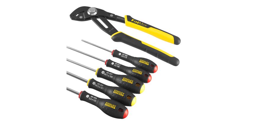 Pince multiprise verrouillage 250mm + tournevis d'électricien + Phillips - 6 pcs