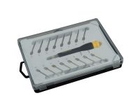 Micro-tournevis multilames fente + Phillips + hexagonal + Torx - 16 pièces