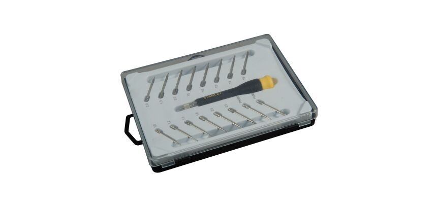 Micro-tournevis multilames fente + Phillips + hexagonal + Torx - 16 pièces