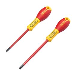 Tournevis borniers isolés 1000 V PZ1 x 100 mm et PZ2 x 125 mm - jeu de 2 pièces