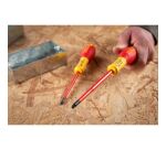 Tournevis borniers isolés 1000 V PZ1 x 100 mm et PZ2 x 125 mm - jeu de 2 pièces