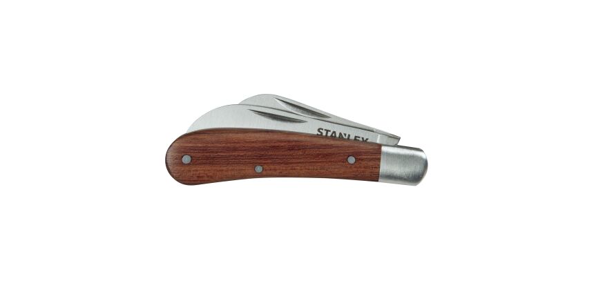 Couteau d'électricien à 2 lames - manche bois