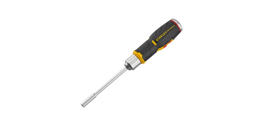 Maxi tournevis porte-embouts revolver à cliquet + 12 embouts + râtelier