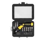 Tournevis porte-embouts à cliquet poignée revolver - coffret 25 pièces