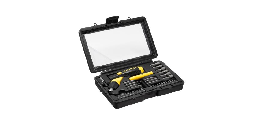 Tournevis porte-embouts à cliquet poignée revolver - coffret 40 pièces