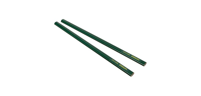 Crayon de maçon 30 cm corps vert - carte de 2 pièces