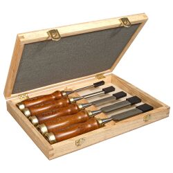 Ciseaux à bois manche bois - coffret de 5 pièces