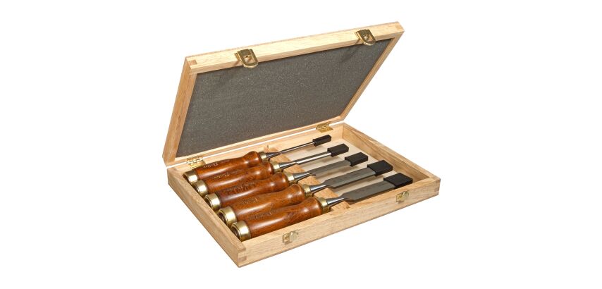 Ciseaux à bois manche bois - coffret de 5 pièces