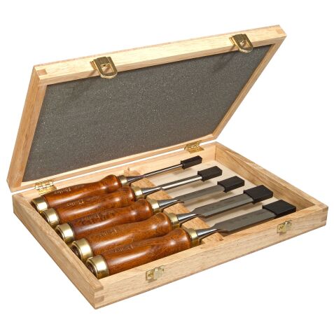 Ciseaux à bois manche bois - coffret de 5 pièces