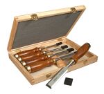 Ciseaux à bois manche bois - coffret de 5 pièces