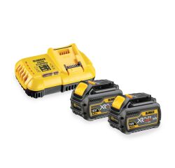 Pack 2 batteries XR FLEXVOLT 18V/54V 6Ah/2Ah Li-Ion + chargeur rapide