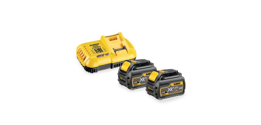 Pack 2 batteries XR FLEXVOLT 18V/54V 6Ah/2Ah Li-Ion + chargeur rapide