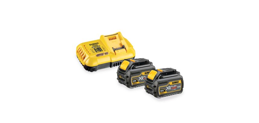 Pack 2 batteries XR FLEXVOLT 18V/54V 6Ah/2Ah Li-Ion + chargeur rapide