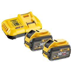 Pack 2 batteries XR FLEXVOLT 18V/54V 12Ah/4Ah Li-Ion + chargeur rapide