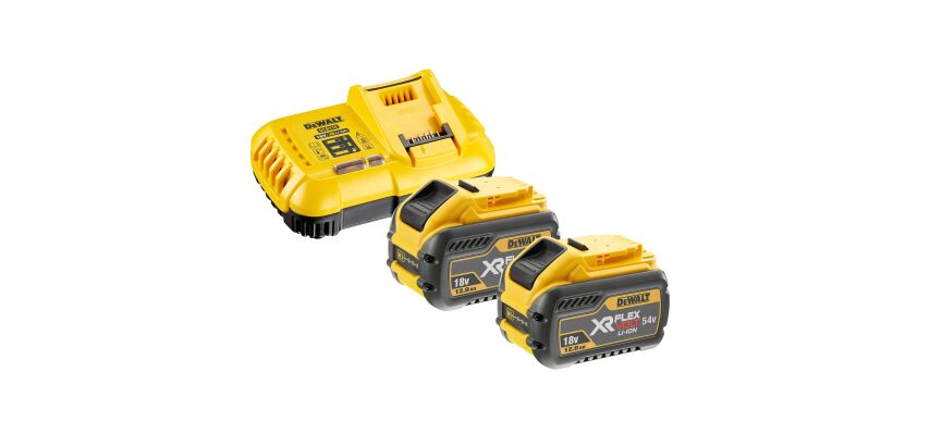 Pack 2 batteries XR FLEXVOLT 18V/54V 12Ah/4Ah Li-Ion + chargeur rapide