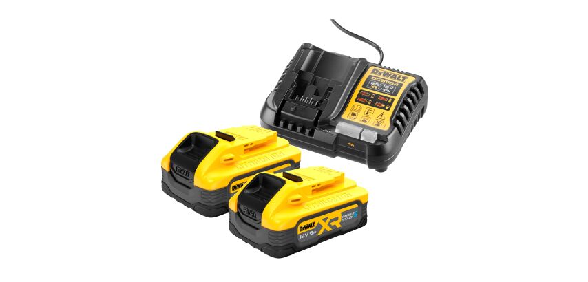 Pack 2 batteries POWERSTACK XR 18 V 5 Ah Li-ion + chargeur