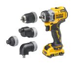 Perceuse-visseuse sans fil DEWALT XR 12 V 3 Ah Li-ion Brushless à têtes multiples + 2 Batteries + 1 Chargeur