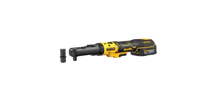 Clé à cliquet sans fil DEWALT XR 18V 1.7Ah Li-ion Brushless - Têtes interchangeables 3/8" - 1/2" + 2 Batteries + 1 Chargeur