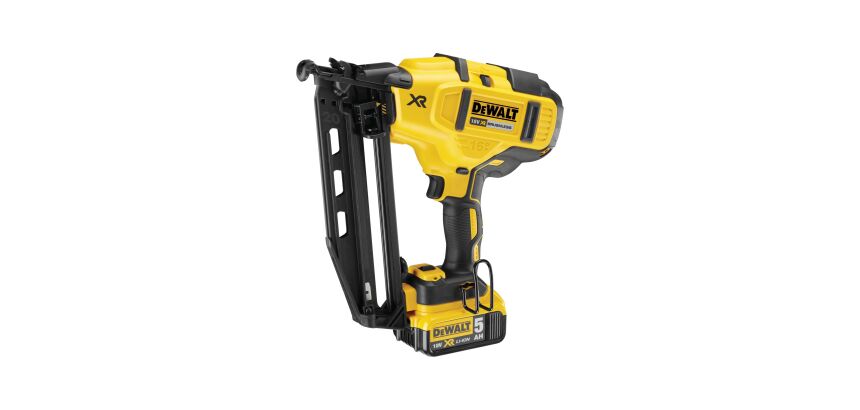 Cloueur de finition sans fil 16 Ga DEWALT XR 18 V 5 Ah Li-ion Brushless + 2 Batteries + 1 Chargeur