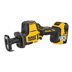 Scie sabre compacte sans fil DEWALT XR 18V 5Ah Li-ion Bl + 2 batteries + 1 Chargeur