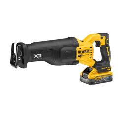 Scie sabre sans fil DEWALT XR 18 V ADVANTAGE 5 Ah Li-ion Brushless + 2 Batteries POWERSTACK + 1 Chargeur