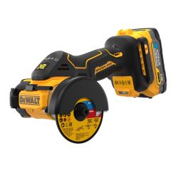 Meuleuse sans fil DEWALT DCS438E2T-QW 76 mm XR 18 V 1,7 Ah Li-ion Brushless POWERSTACK + 2 Batteries + 1 Chargeur