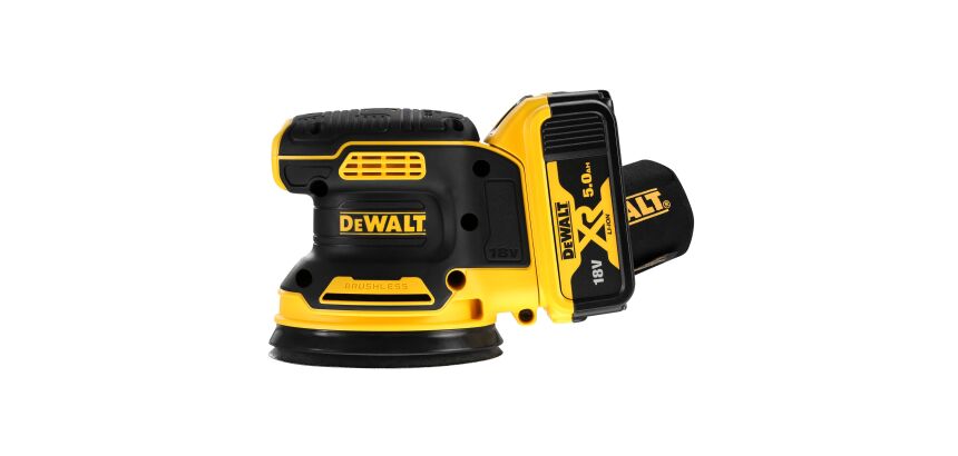 Ponceuse excentrique sans ifl DEWALT DCW210P2-QW XR 18 V 5 Ah Li-ion Brushless 125 mm + 2 Batteries + 1 Chargeur