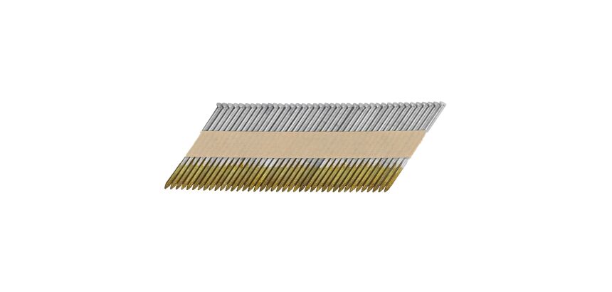 Pointes bande papier 33° crantées galva. à chaud 3.1x75mm