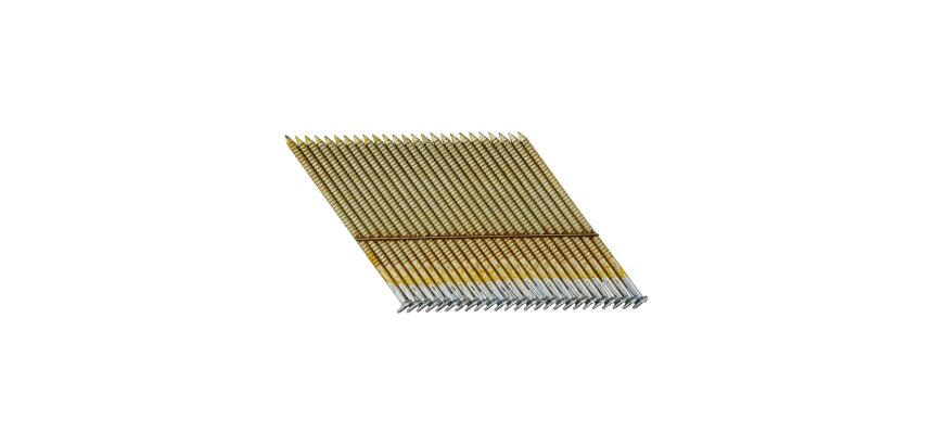 Pointes en bande métal 34° crantées éléc-zinguées 3.1x90mm