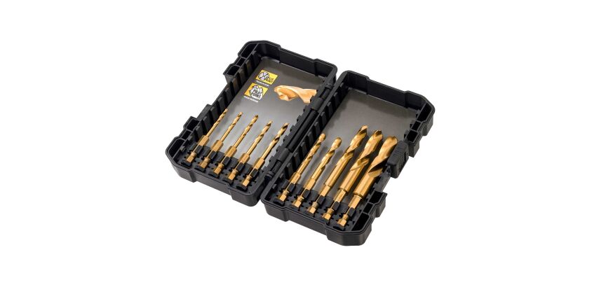 Coffret plastique de 10 forets métal HSS-Tin