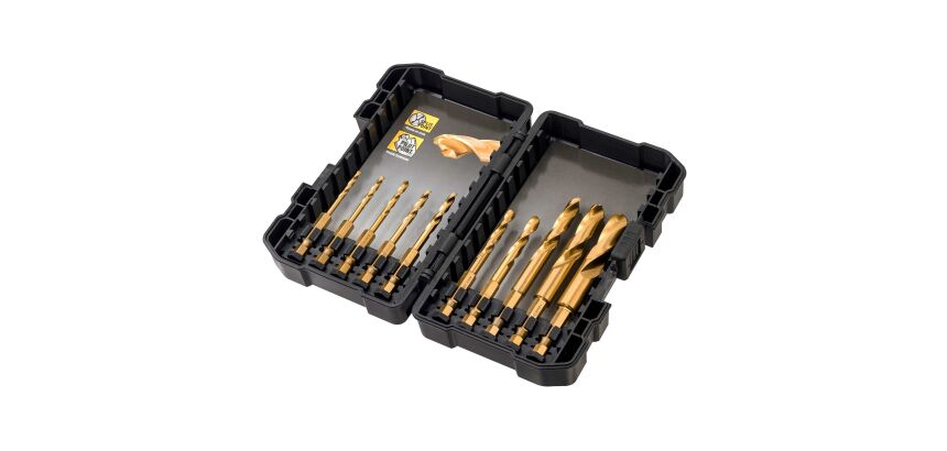 Coffret plastique de 10 forets métal HSS-Tin